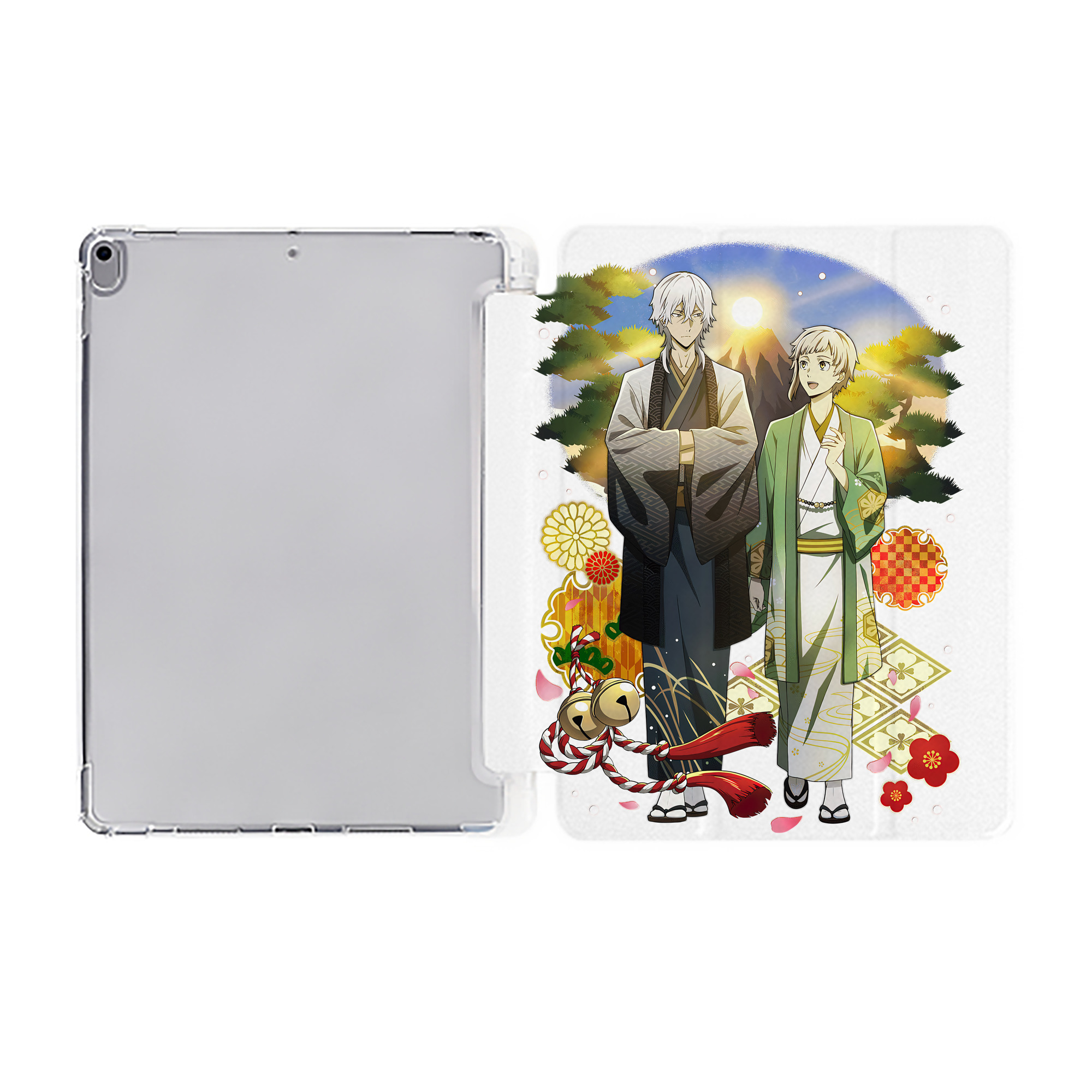 （画像用） 文豪ストレイドッグス Bungo Stray Dogs IPad ケース ペン収納付き 三つ折りスタンド PUレザー×シリコン 対応機種9.5/10.5/10.9インチ